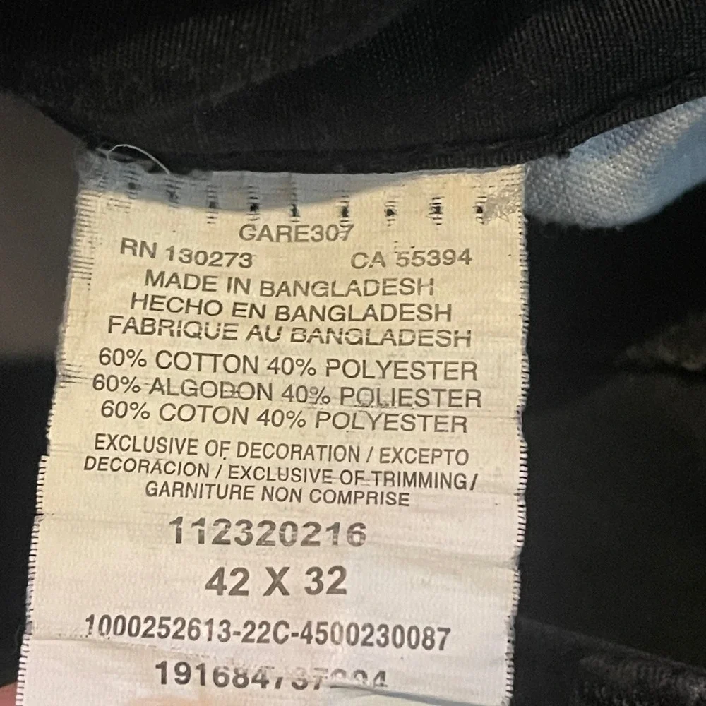 Wrangler Pants Workwear Mens 42x32 Black Canvas Utility Carpenter Streetwear